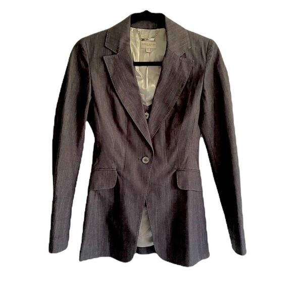 KAREN MILLEN Tailored Denim Cotton Blazer Vest Blue 4 - Picture 2 of 13